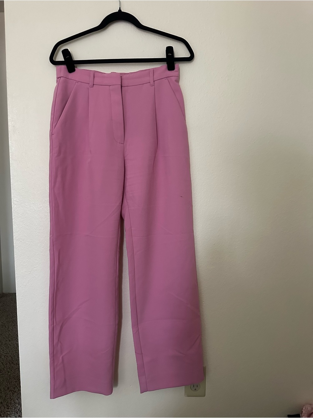 Abercrombie & Fitch Tailored High-Waist Wide-Leg Pants - Pink